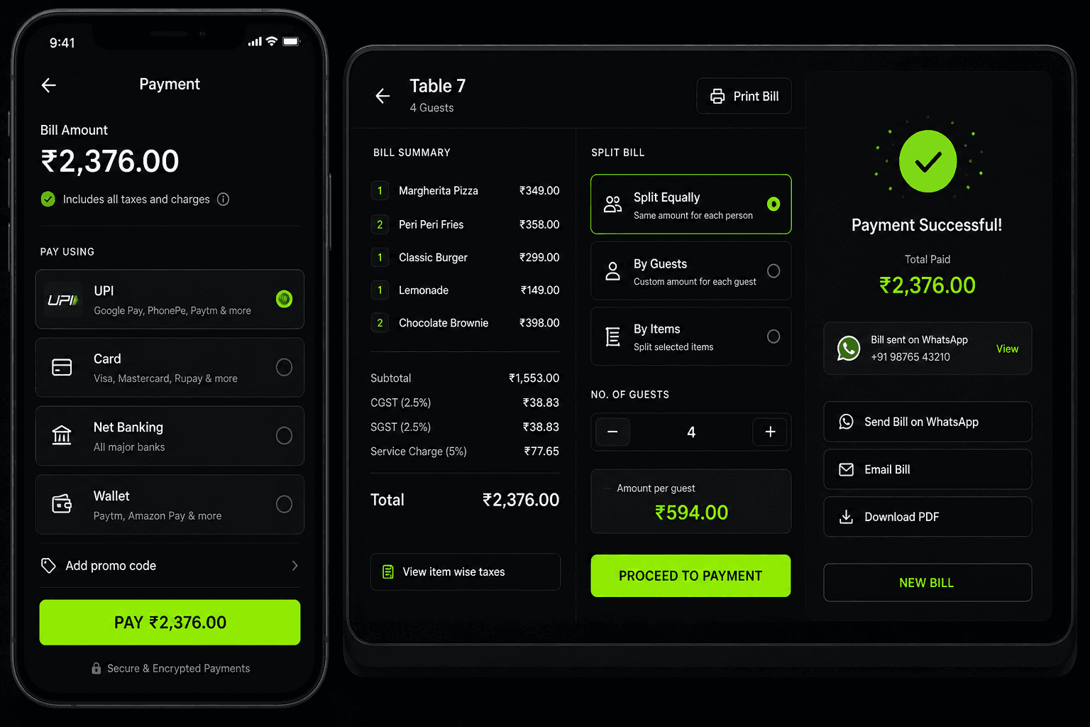 InnServe payments and digital bill